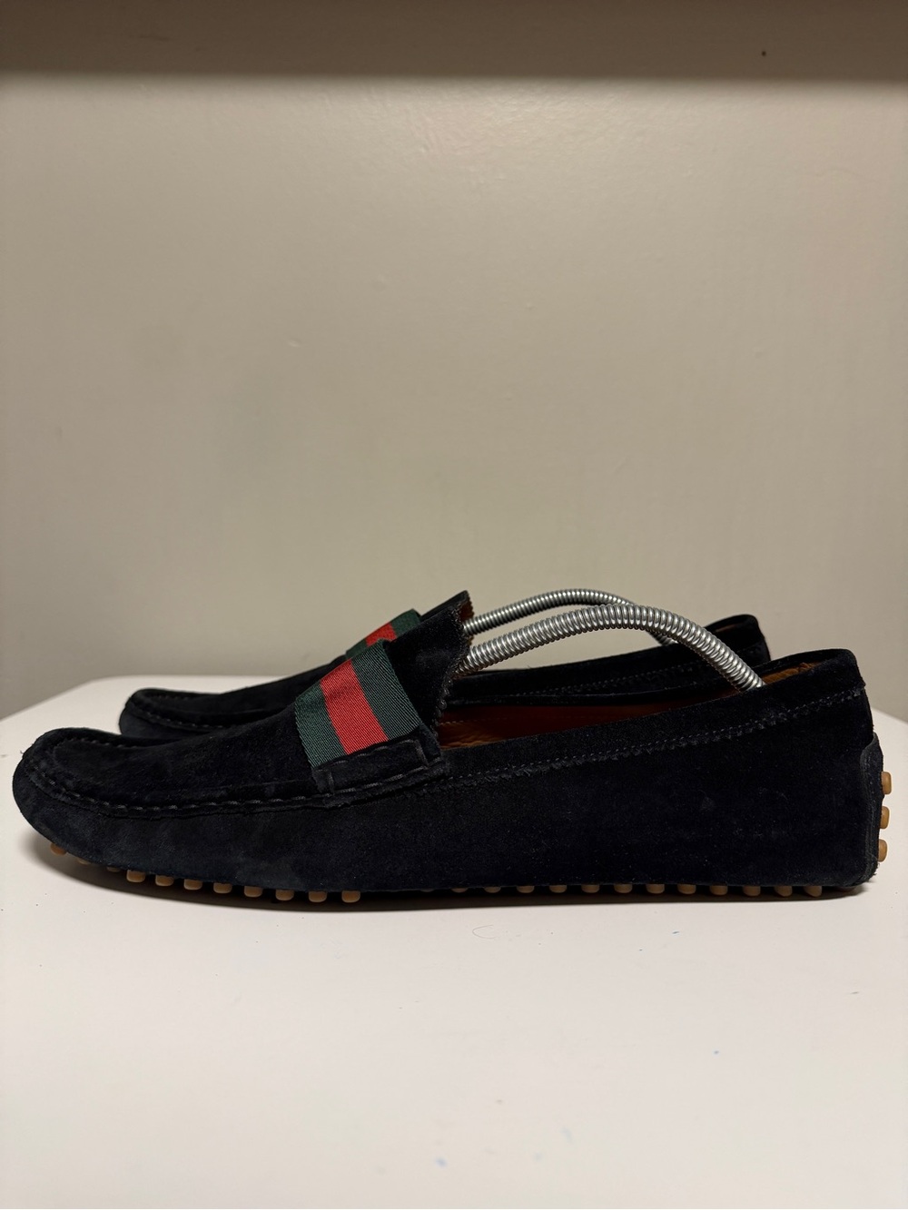 GUCCI Black Suede Loafers Driving Shoe 304763 Men’s US 12.5 UK 12 EU 46